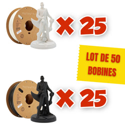 Pack 50 Polyterra Charcoal Black et Cotton White