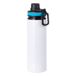 MissKraft - Sublimation - Gourde en Aluminium  - Blanc/Bouchon Noir-Bleu - 850 ml