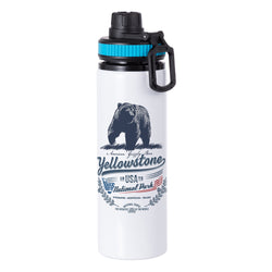 MissKraft - Sublimation - Gourde en Aluminium  - Blanc/Bouchon Noir-Bleu - 850 ml