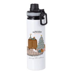MissKraft - Sublimation - Gourde en Aluminium  - Blanc/Bouchon Gris - 850 ml