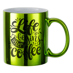 MissKraft - Sublimation - Mug en Céramique - Vert Clair Métalisé - 330 ml