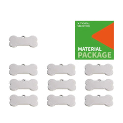 xTool - 10 Médailles de chien en forme d'os - Acier inoxydable