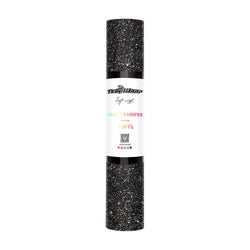 TeckWrapCraft - Glitter HTV - Vinyle Transfert à Chaud - Noir Intense - 1,5 m