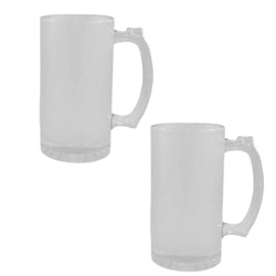 MissKraft - 2 Chopes à Bière pour Sublimation - Verre givré - 470 ml