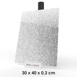 Plaque acrylique MissKraft - Glitter Argent