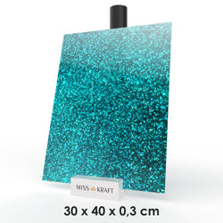 Plaque acrylique MissKraft - Glitter Cyan
