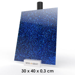 Plaque acrylique MissKraft - Glitter Bleu