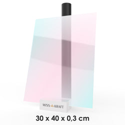 MissKraft - Plexiglass PMMA Acrylique -  Transparent Holographique - 30 x 40 cm - Ép. 3 mm