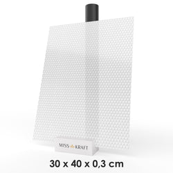 MissKraft - Plexiglass PMMA Acrylique - Transparent Texture Géométrique - 30 x 40 cm - Ep 3 mm