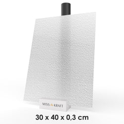 MissKraft - Plexiglass PMMA Acrylique - Transparent Texturé Clair - 30 x 40 cm - Ep 3 mm