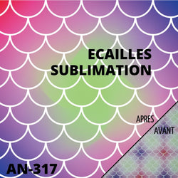 feuille 30x30 sublimation motif ecailles atome3d