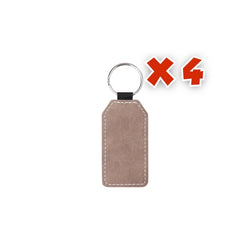 Craft Express - Sublimation - 4 Porte-clés Rectangulaires en Similicuir - Gris