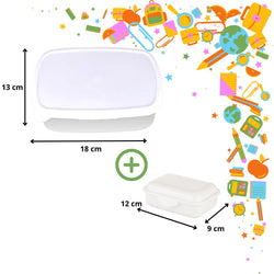 MissKraft - Sublimation - Lunch Box et mini boîte en Plastique - Blanc
