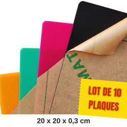 Creality - 10 Plaques Acryliques Mattes (Frosted Acrylic Sheets) - 20 x 20 cm - 3 mm