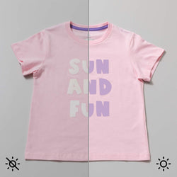 T-shirt Thermocollant UV - Blanc/Violet