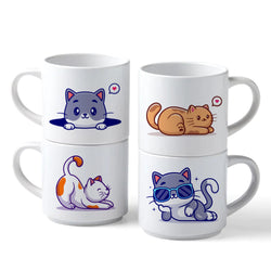 Cricut - Mug en céramique - blanc - 300 ml (lot 4 Mugs)