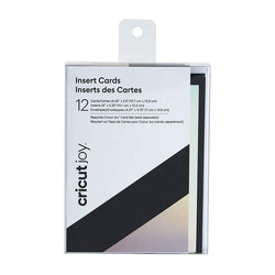 Cricut -  Set de 12 Cartes avec Enveloppes et Inserts - Noir/Argent Holographique - R20 - 11 x 14 cm