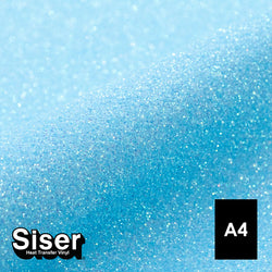 Siser - Glitter Flex - Feuille A4 Thermocollant - (G0027) Bleu Fluo Pailleté - 20 x 30 cm