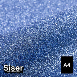 Siser - Glitter Flex - Feuille A4 Thermocollant - (G0084) Vieux Bleu Pailleté - 20 x 30 cm