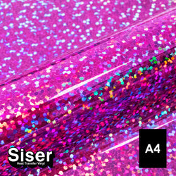 Siser - Holographic Flex - Feuille A4 Thermocollant - (H0080) Rose - 20 x 30 cm