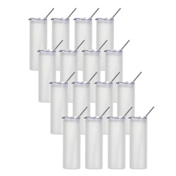 Craft Express - Sublimation -16 Tumblers - Verre Givré Transparent - 750 ml