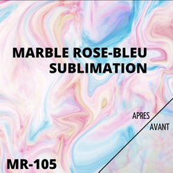 Sublimation - Feuille Transfert - Marbre Rose Bleu - 30x30 cm