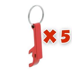 MissKraft - 5 Porte-clés Décapsuleurs en métal à graver Russel  - Rouge