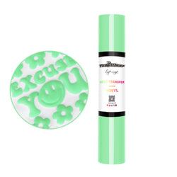 TeckWrapCraft - Puff HTV - Thermocollant - Vert Pâle (Pale Green) - 25 cm x 1,5 m