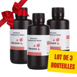 Pack ELEGOO - 3x Résine UV Standard - Bordeaux (Maroon) - 1 kg