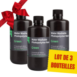 Pack ELEGOO - 3x Résine Water Washable - Vert (Green) - 1 kg