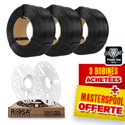 Pack Refill Rosa3D - PLA Starter Noir x3 + Masterspool Offerte