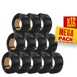 Rosa3D - Mega Pack PLA Starter - Noir (Black) - 1,75 mm - 12x1 kg Refill