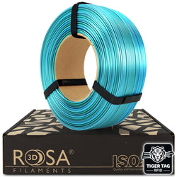 Rosa3D - PLA Rainbow Silk - Arc-en-ciel Océan (Silk Ocean) - 1,75 mm - 1 kg Refill avec RFID TigerTag