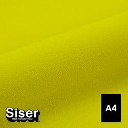 Siser - Flock - Feuille A4 Thermocollant - (S0022) Jaune Fluo Velours - 20 x 30 cm