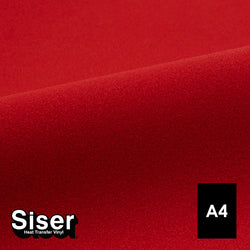 Siser - Flock - Feuille A4 Thermocollant - (S0028) Rouge Vif Velours - 20 x 30 cm