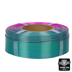 R3D - Tri-Silk color - Magenta/Vert/Bleu (Magenta/Green/Blue) - 1,75 mm - 1 kg Refill avec RFID TigerTag