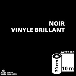 AVERY 500 - Vinyle Adhésif - Noir Brillant 30 cm x 10 m