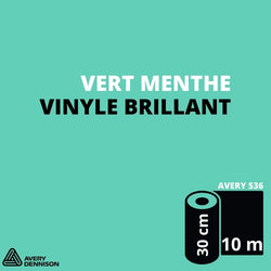 AVERY 500 - Vinyle Adhésif - Vert Menthe Brillant - 30 cm x 10 m