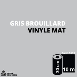 AVERY 500 - Vinyle Adhésif - Gris Brouillard Mat - 30 cm x 10 m