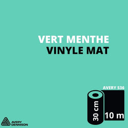AVERY 500 - Vinyle Adhésif - Vert Menthe Mat - 30 cm x 10 m