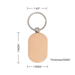 xTool - 10 Porte-clés rectangle arrondi - Bois - 1.93"