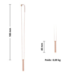 xTool - 6 Colliers barre verticale - Rose Or - 5 x 40 mm